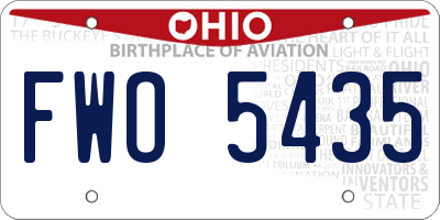 OH license plate FWO5435
