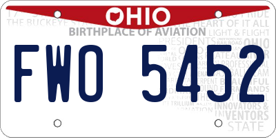 OH license plate FWO5452