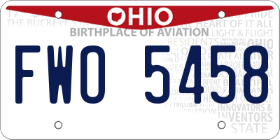 OH license plate FWO5458