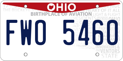 OH license plate FWO5460