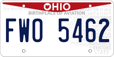 OH license plate FWO5462
