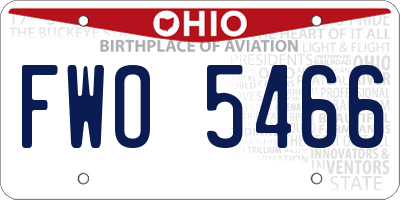 OH license plate FWO5466