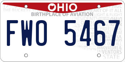 OH license plate FWO5467