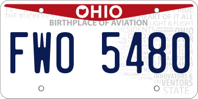 OH license plate FWO5480