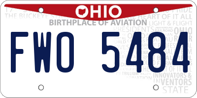 OH license plate FWO5484
