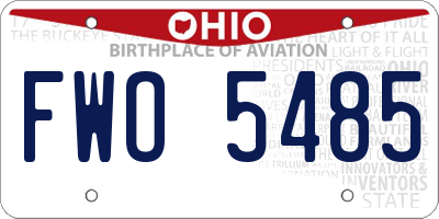 OH license plate FWO5485