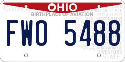 OH license plate FWO5488