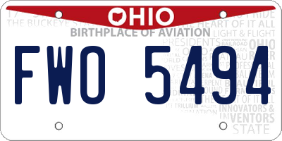OH license plate FWO5494