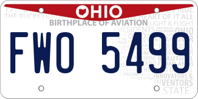 OH license plate FWO5499