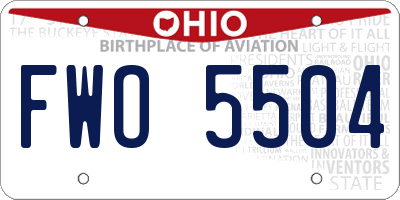 OH license plate FWO5504