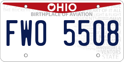 OH license plate FWO5508