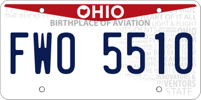 OH license plate FWO5510