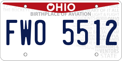 OH license plate FWO5512