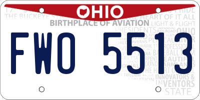 OH license plate FWO5513