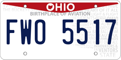 OH license plate FWO5517