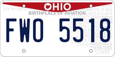 OH license plate FWO5518