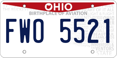 OH license plate FWO5521