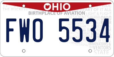 OH license plate FWO5534