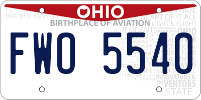 OH license plate FWO5540