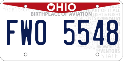 OH license plate FWO5548