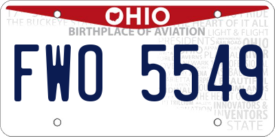 OH license plate FWO5549