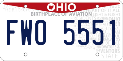 OH license plate FWO5551