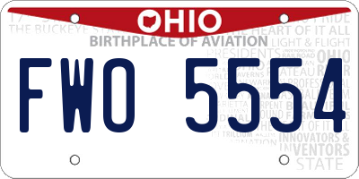 OH license plate FWO5554