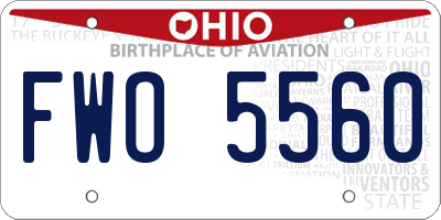OH license plate FWO5560