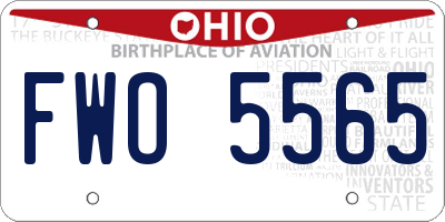 OH license plate FWO5565