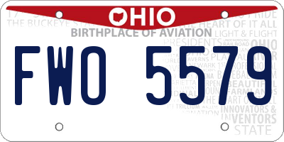 OH license plate FWO5579
