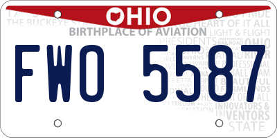 OH license plate FWO5587