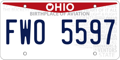 OH license plate FWO5597