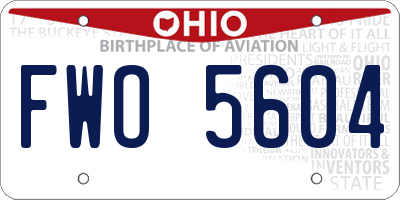 OH license plate FWO5604