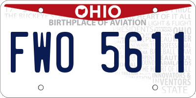OH license plate FWO5611