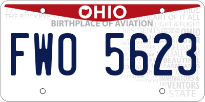 OH license plate FWO5623
