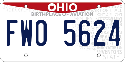 OH license plate FWO5624