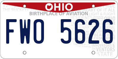 OH license plate FWO5626