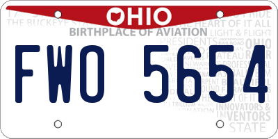 OH license plate FWO5654
