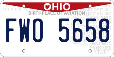 OH license plate FWO5658