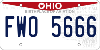 OH license plate FWO5666