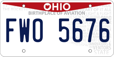 OH license plate FWO5676