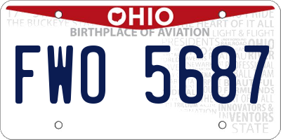 OH license plate FWO5687
