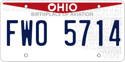 OH license plate FWO5714