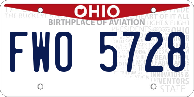OH license plate FWO5728