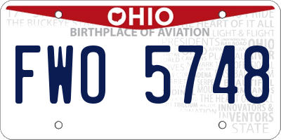 OH license plate FWO5748
