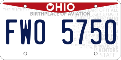 OH license plate FWO5750