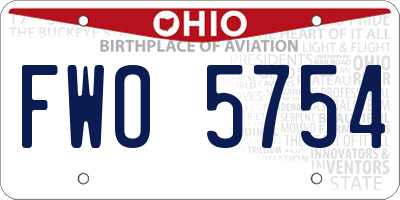 OH license plate FWO5754