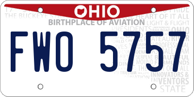 OH license plate FWO5757