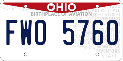 OH license plate FWO5760