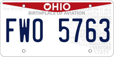OH license plate FWO5763